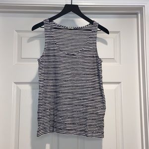 J. Crew Black and White Striped Tank Top